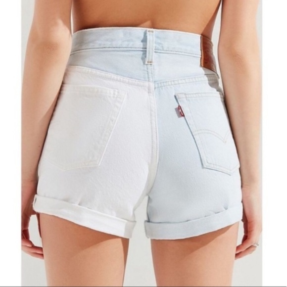 Levi's Two Tone Colorblock Denim Shorts - Picture 2 of 8